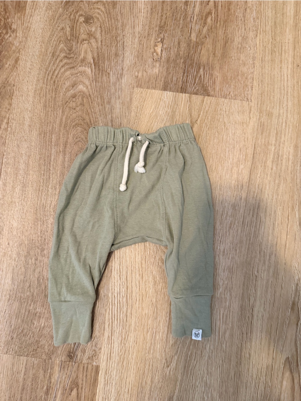 Newborn organic cotton  Olive Green Drawstring Jogger Pants